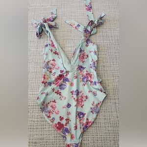 LoveShackFancy Floral One-Piece Swimsuit with Bow Straps